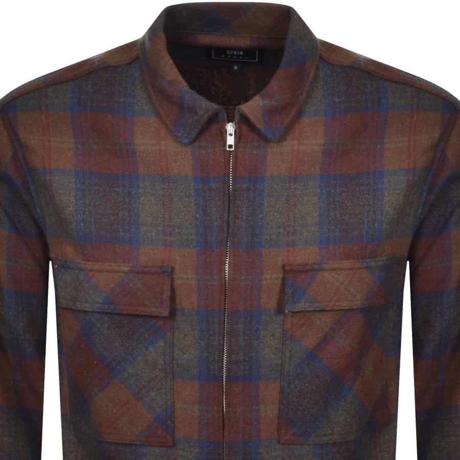 Alternative Image for ProductEdwin Radar Wool Long Sleeved Shirt Brown2